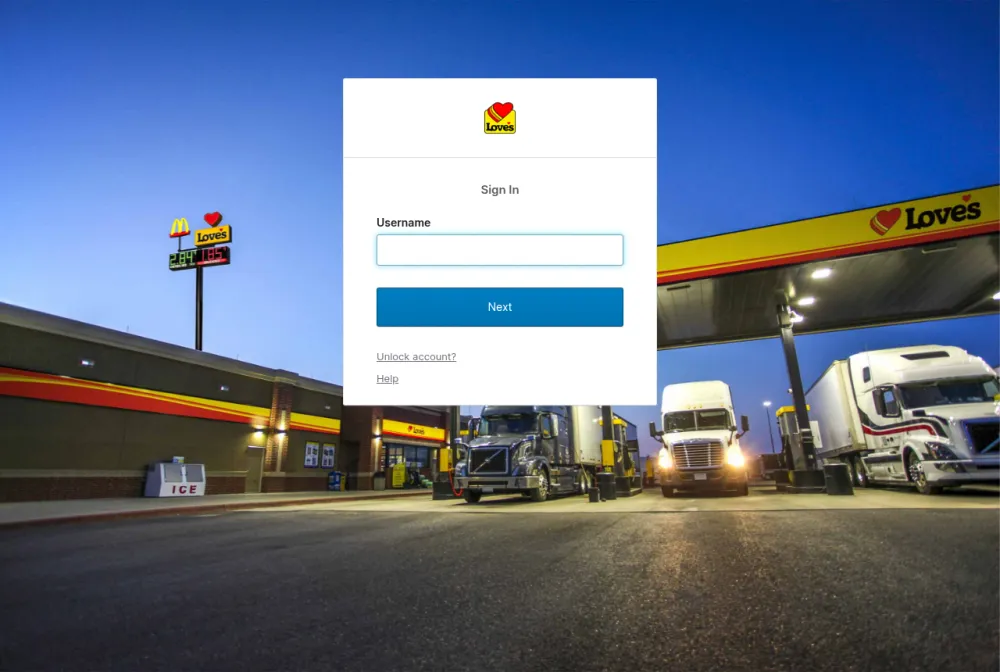 Love Travel Stops employee login portal screenshot