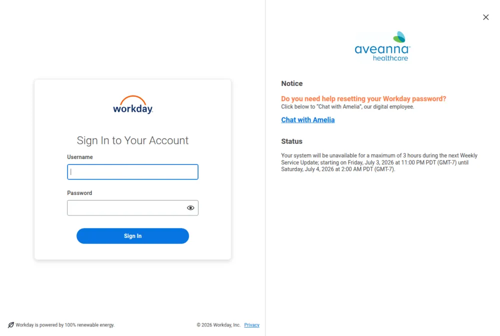 Psa Healthcare employee login portal screenshot